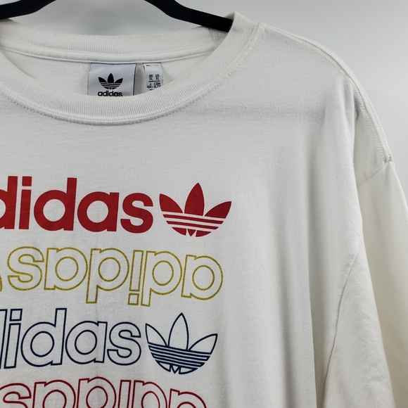 Adidas Multicolor Big Logo Graphic Tee Shirt White - Picture 2 of 5